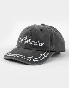 Los Angeles Star Womens Strapback Dad Hat, Washed Black