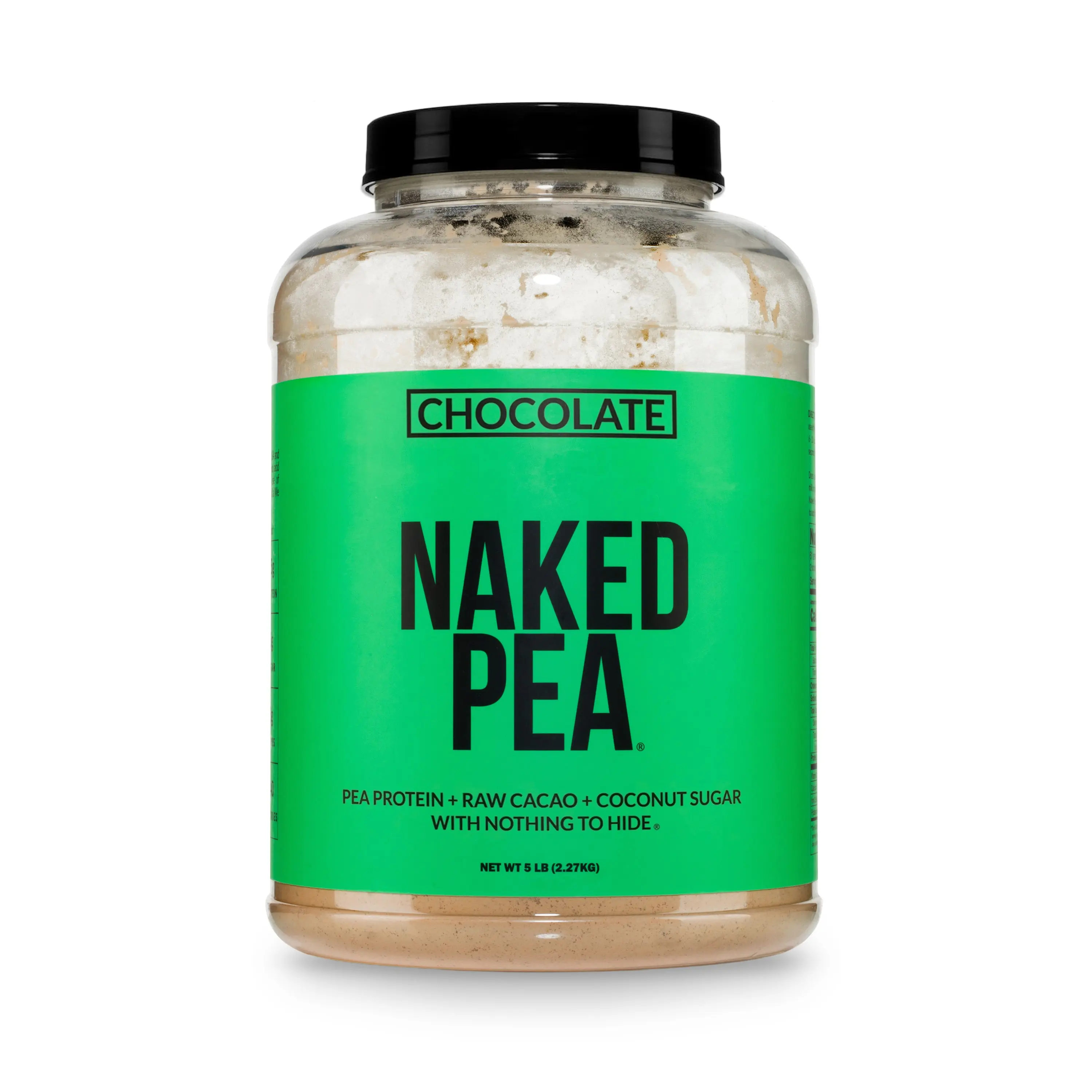Naked Pea Chocolate Protein Powder 5LB - Vegan Gluten-Free Dairy-Free Soy-Free GMO-Free with Organic Coconut Sugar - Free of Additives and Artificial Sweeteners - 19g Protein, 8g Carbs - Only 3 Ingredient