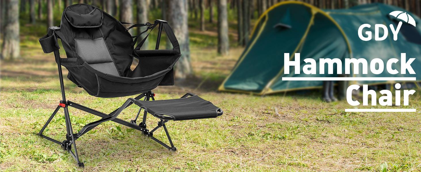 【Mother's Day Gift】GDY Hammock Camping Chair, Swing Chair Rocking Chair With Pedal, Max 450 lbs Capacity hammock life