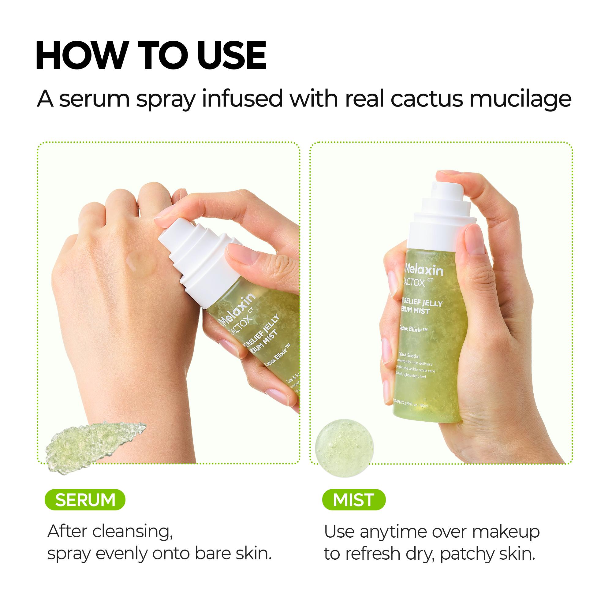 [Dr.Melaxin Official] CACTOX Pore Relief Jelly Serum Mist 80ml with Cactus Cooling & Dehydrated Pore Care