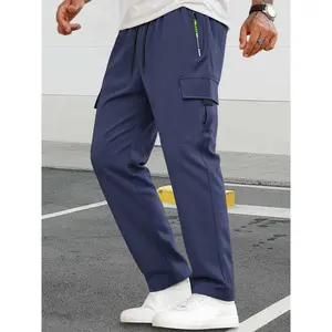 Men’s cargo pants with zippered pockets and a drawstring waist, featuring a multi-pocket design. Fashionable and versatile, suitable for all seasons and ideal for everyday casual wear and sports. Men’s bottoms.