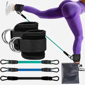 TPE Resistance Bands Ankle Straps Fitness Booty Band Squat Glute Workout Yoga Gym Equipment Guard Leg Strength Safety Extensions