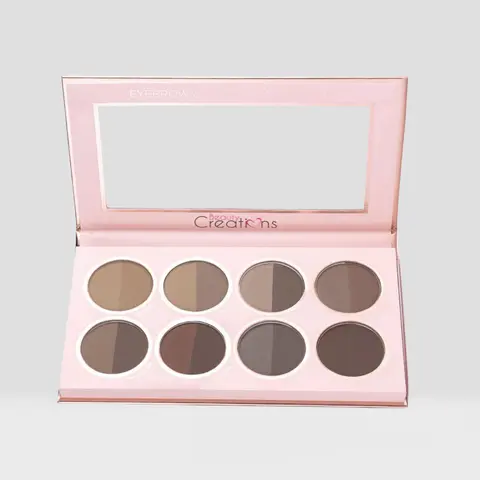 Beauty Creations Eyebrow Definer Powder Book - Brow Makeup Products, Cosmetic Eyebrow Powder with 2-Tone Light/Dark Duo, Precise Application for Ends, 8 Shades, Temporary Darkening Formula for DIY Thick Brows Aesthetic
