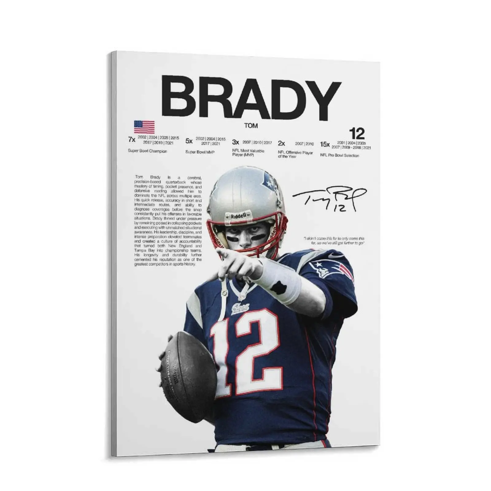 Tom/Brady Poster, Wall Print, Football Digital , Poster Print, Sports Decor, New England Patriots Poster, Chicago Bears Poster, Football Gift