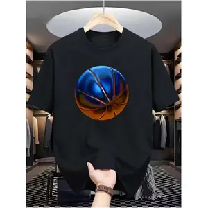 Men'S Casual Digital Print T-Shirt | Spandex Blend, Crew Neck, Short Sleeve, Street Hip-Hop Style, Summer Fashion, Sporty Look