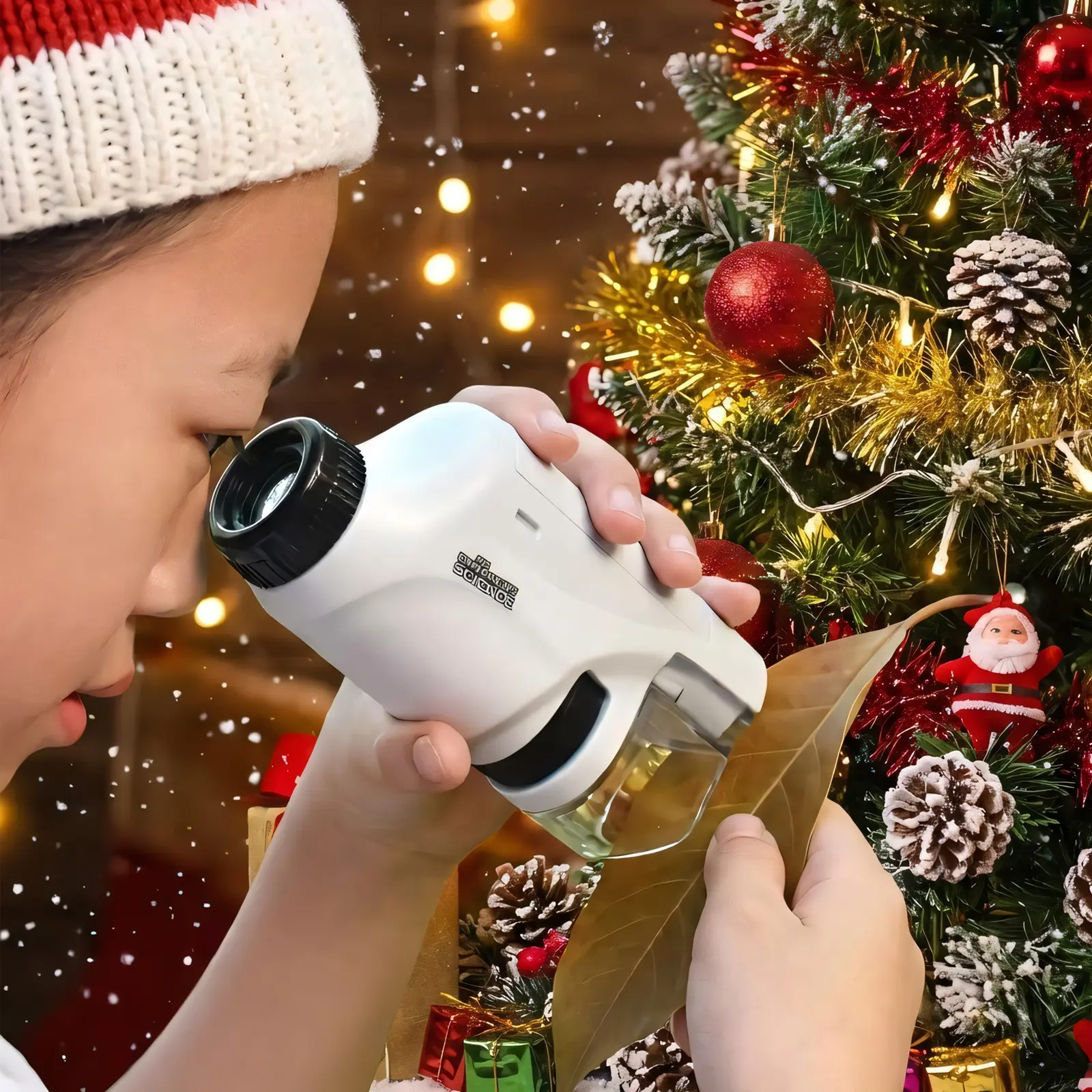 Portable Handheld Microscope, 1 Count Batteries Required 60X-120X Mini Pocket Microscope with LED Light, High Definition Microscope for Preschool Home Study, Visual Learning Tools