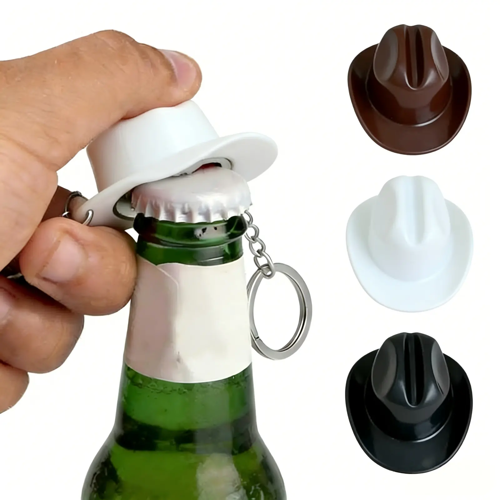 3-PACK Western Cowboy Hat Keychain Bottle Opener, Perfect Country Music Festival Fashion Accessory, Keychains