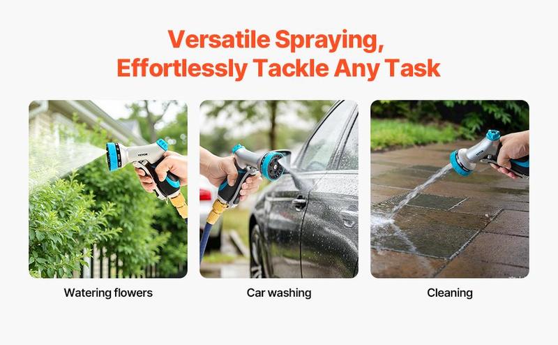VEVOR Hose Nozzle 10 Spray Patterns Garden Hose Nozzle Sprayer for Watering & Washing