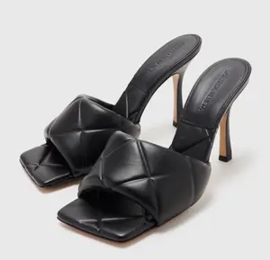 Bottega Veneta Leather Mules Lido 90 Quilted Size 37.5