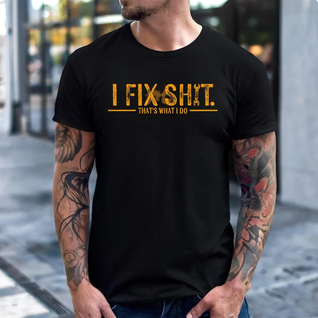 Women's Cotton Casual Short-Sleeve T-Shirt - Breathable Graphics Top, Mechanic Blue Collar Funny Work Apparel, Shortsleeve, Fabric