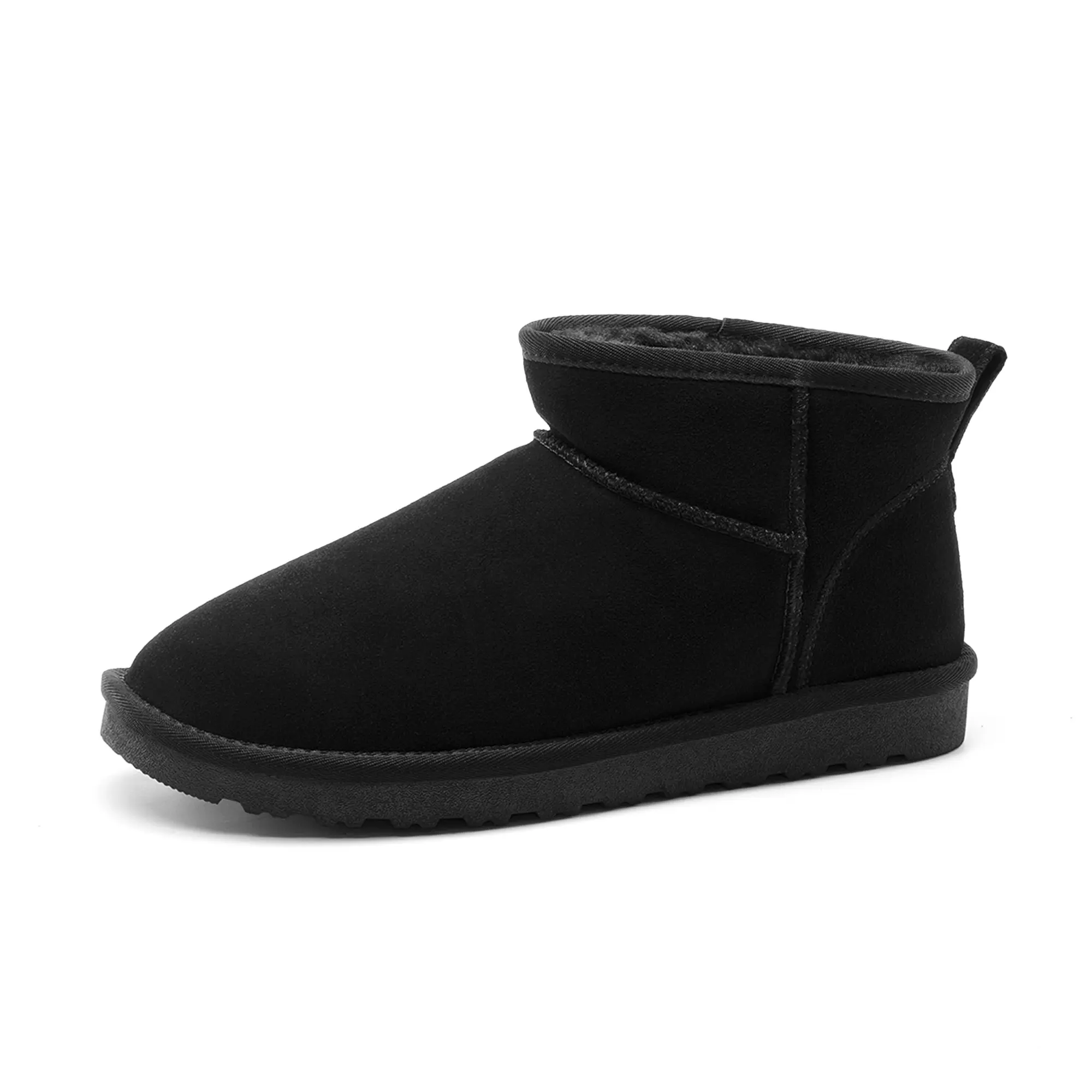 【BRUNO MARC Anniversary】 Men's Cozy Suede Closed Winter Boots - Fuzzy Warm Fur Lined, Cold Weather Outdoor Casual Short Shoes, Black Shoes tiktokshopbacktoschool