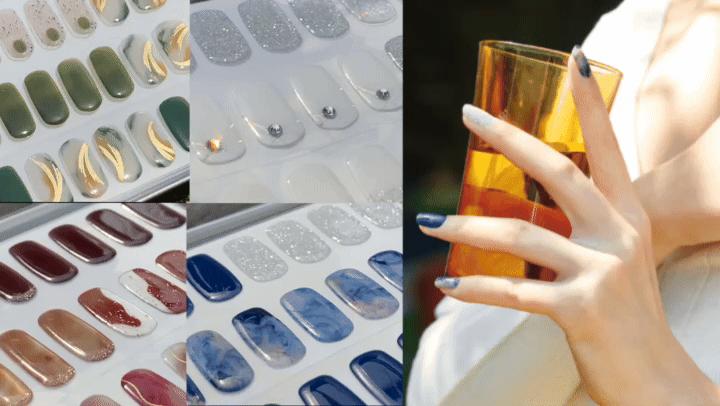 Triple Bundle Semi Cured Gel Nails Strips Odor-Free 30-Second Finish Pick ANY 1 Designs Get 1 Random FREE No Lifting Stays Flat All Day Perfect Gift