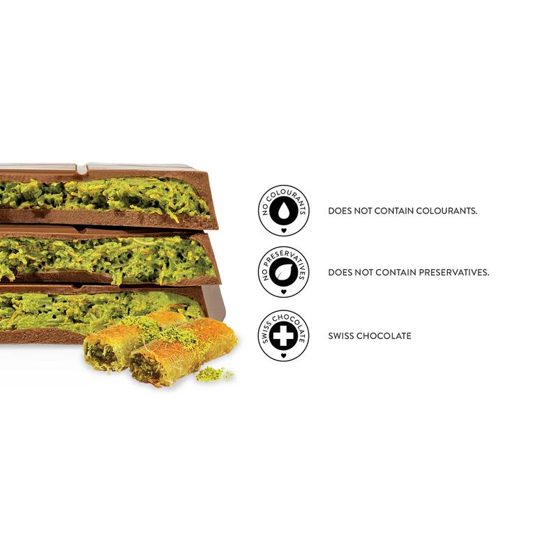 PatisLove Dubai Chocolate Bar 7.05 oz / 200g – Premium Gourmet Chocolate, Handmade Luxury Treat, Premium Chocolate Filled with Knafeh