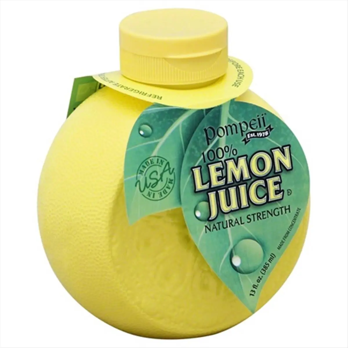 Pompeii Lemon Juice, 100% Fruit Beverage with Citrus Aroma, 13 oz per Bottle - Pack of 12