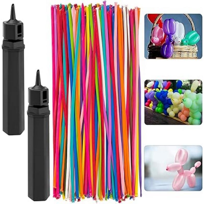 Latex Twisting Balloons, 260 N Balloons Kit for Balloon Animals with 2 Pumps, Professional Long Balloons to Make Animal for Birthday Party Clowns Wedding Decorations 100 Pcs
