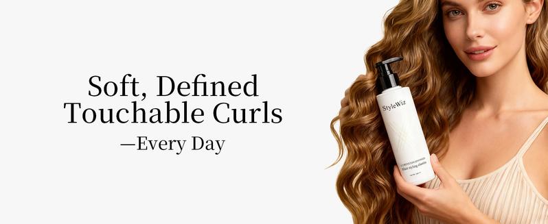 StyleWiz Curl Defining Cream for Curly and Wavy Hair Moisturizing Cream Gel Texture for Permed or Textured Styles Boosts Elasticity Long-Lasting Hold Shine and Volume 280 mL/9.5 Fl. Oz