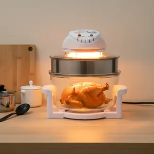 17L 360° Visible Halogen Air Fryer Oven With Expansion Ring For Home Kitchen home essentials