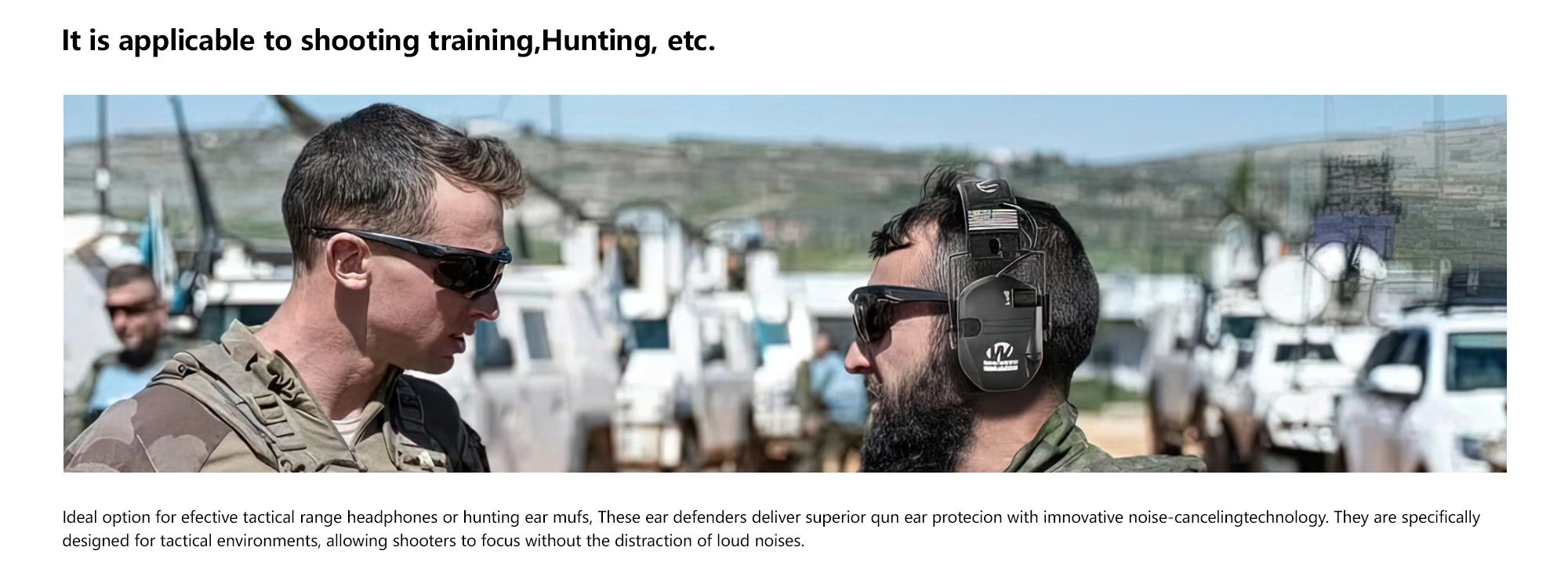 W1-Y Tactical Noise Reduction Earmuffs, Adjustable Head-Mounted Tactical Accessories with Sound Pickup & HearingProtection for Competition, Hunting, Work,sohochic