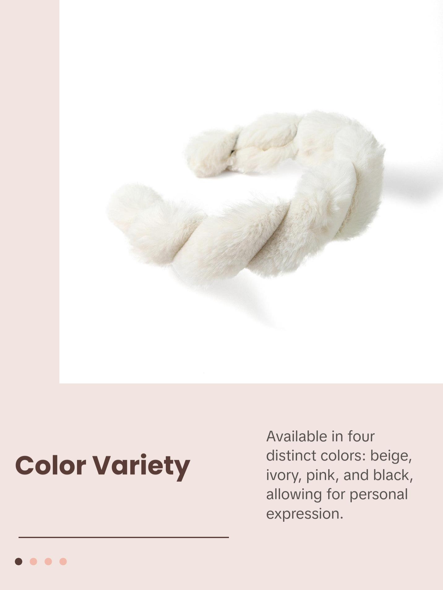 Nollia C-Shaped Faux Fur Twisted Headband – Cozy Winter Hair Accessory (4 Colors)