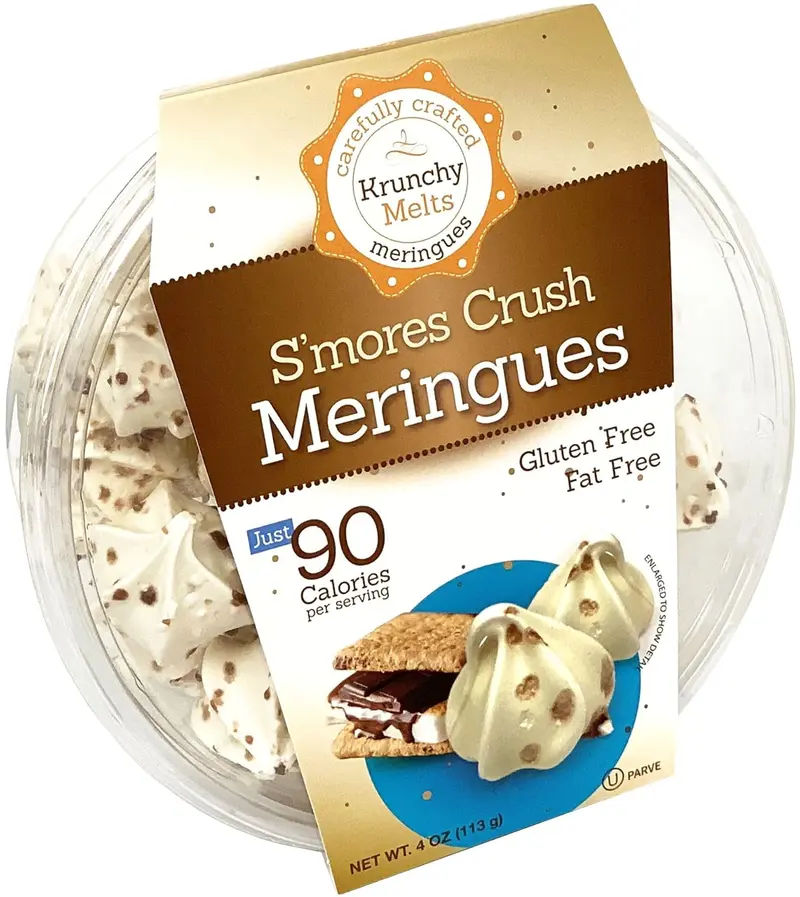 Krunchy Melts Original Meringue Cookies | S'mores Flavor | Only 90 Calories Per Serving | Fat Free, Gluten Free, Dairy Free (4 Oz)