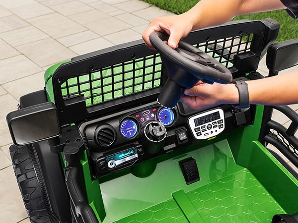 Outfunny 24V Kids Ride on Truck, 4WD 2 Seater Electric Ride on Toys Car for Big Kids w/ Remote, 4x200W Motor