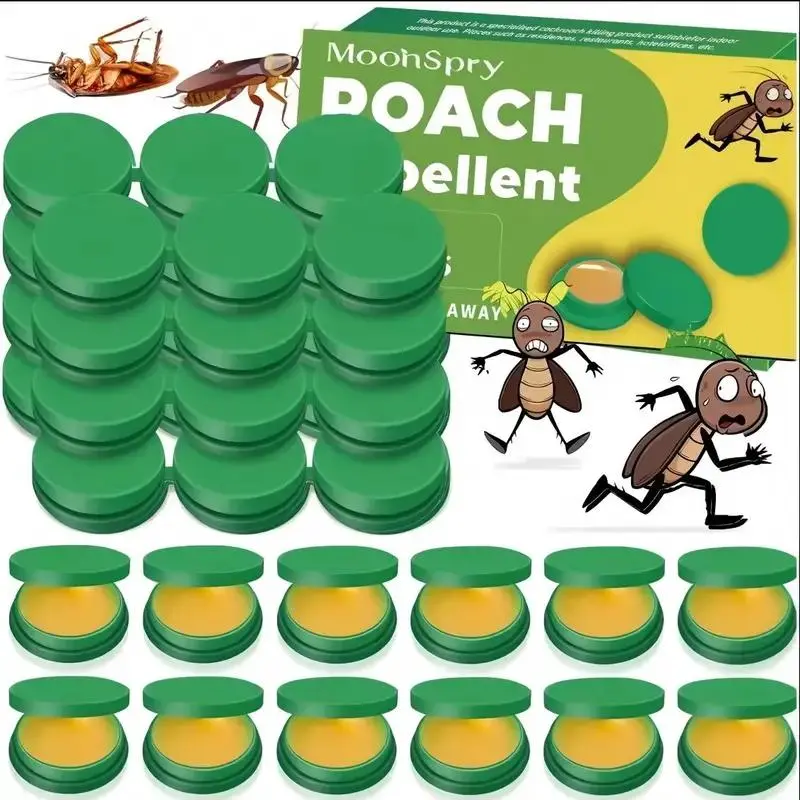 Moonspry 48-Pack Cockroach Exterminator Set - Indoor Insect Control Roach Bait Gel & Traps Kit, Cockroaches Solution for Home Kitchen, Roach Traps Indoor