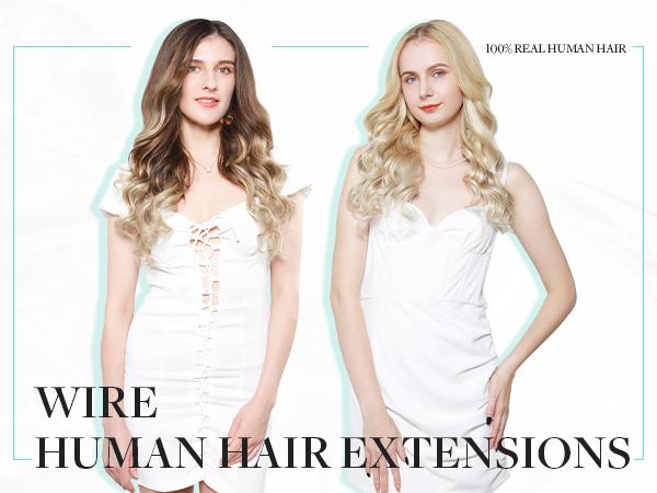 Doores Wire Hair Extensions Remy Human Hair Extensions