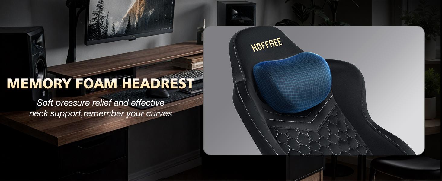 HOFFREE Gaming Chair Suede Fabric with Pocket Spring Cushion Massage Gaming Chairs with Footrest 165° Reclining Game Chairs for Adults Ergonomic Computer Chair for Gaming Office Black