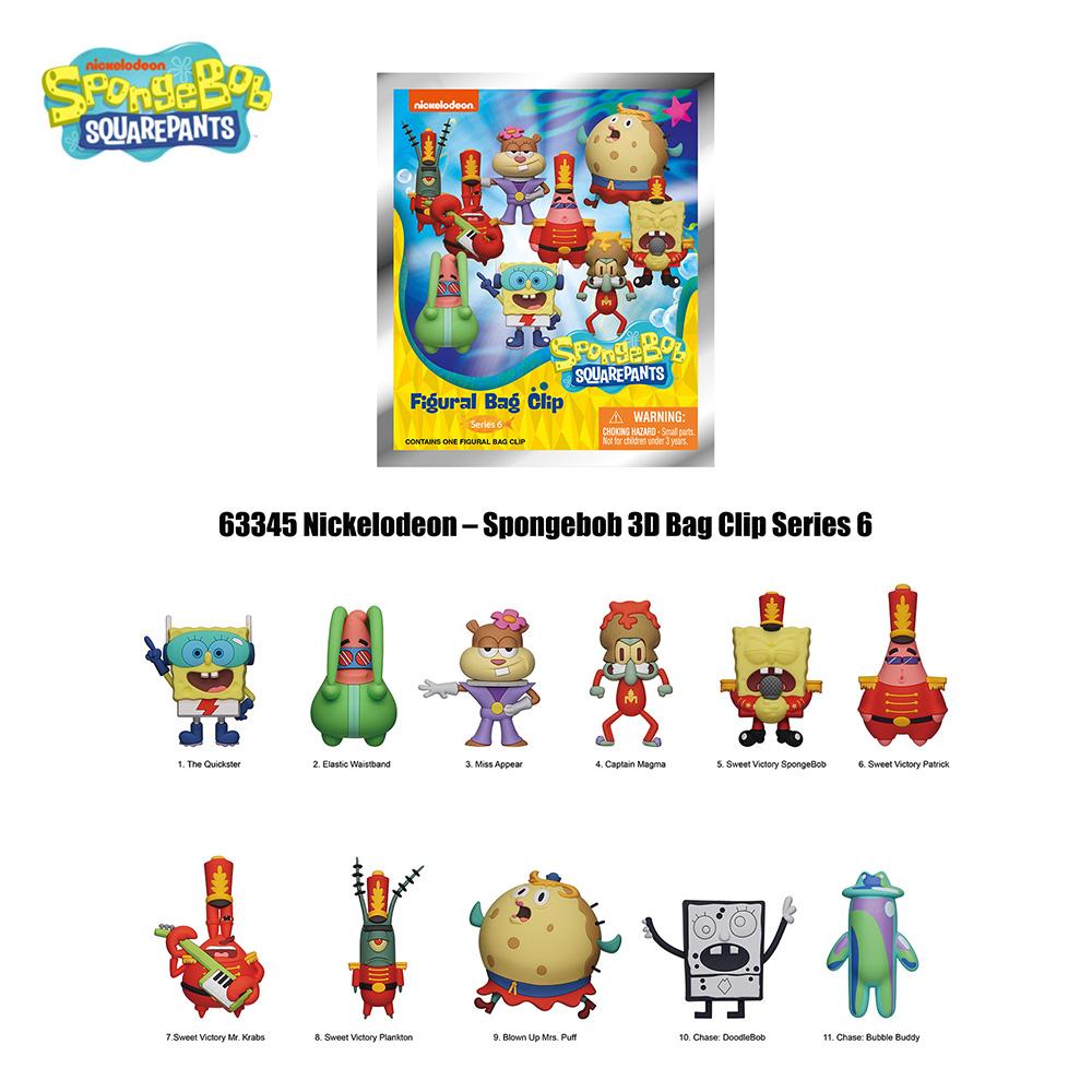 1PC Officially licensed SpongeBob SquarePants 3D animated blind box keychain featuring random characters like SpongeBob Patrick Star Squidward Tentacles Mr. Krabs and other friends from Bikini Bottom. Includes one adorable PVC collectible charm, Nickelode