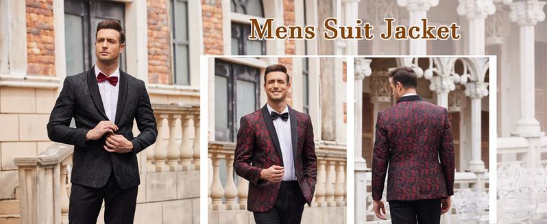 COOFANDY Men's Jacket Floral Tuxedo Jacket Paisley Shawl Lapel Suit Blazer Jacket for Dinner Prom Wedding Gift Ideas