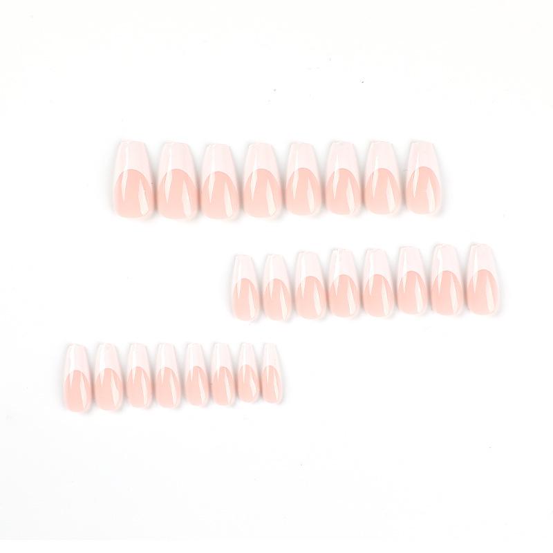 Square Fake French Nails False Long Nails Full Cover Acrylic Long Fake Nails for Women and Girls 24PCS Classic Touch 2 Medium Square White French Tips Press On Nails