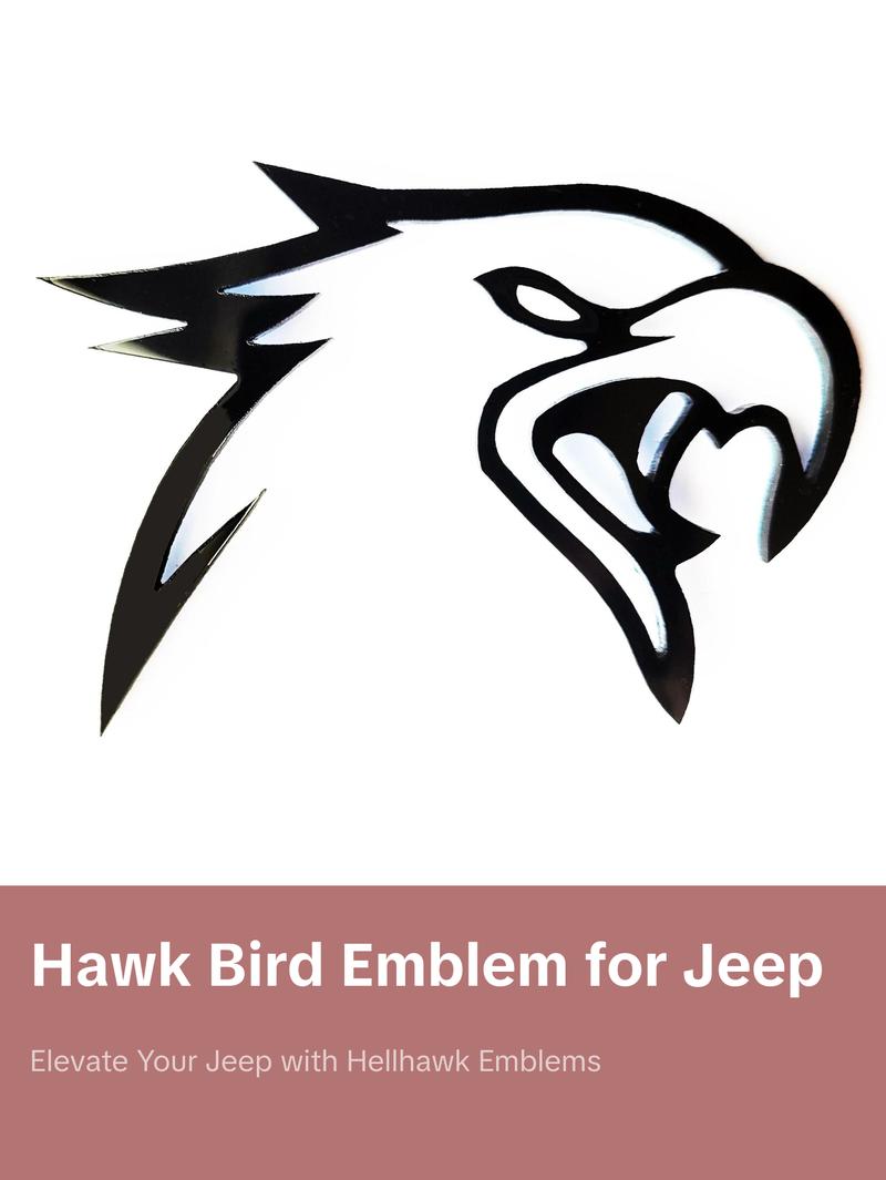2x Hawk Bird Hellhawk Emblem Logo for Jeep Grand Cherokee Trackhawk SRT