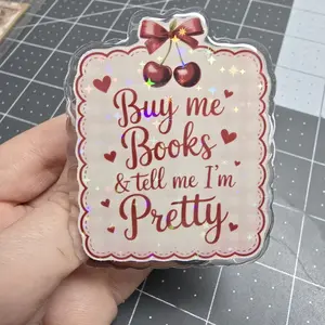 Magnetic Collapsible Grip/Stand for Kindle, ipad, E-Readers, Smart Phones | Probably Buy Me Books and Tell Me I'm Pretty Cherry Design | Handmade
