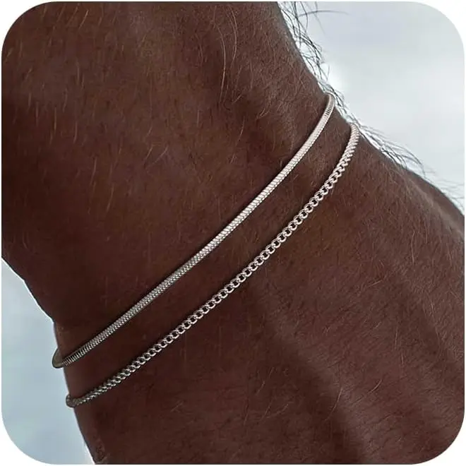 FREEKISS Figaro & Snake Box Bracelets 2mm/3mm/5mm Cuban Chain 6.5/7/7.5/8/8.5/9 Inch Unisex Jewelry Men's Gift Lobster Claw Clasp Men's Bracelet homeessentials