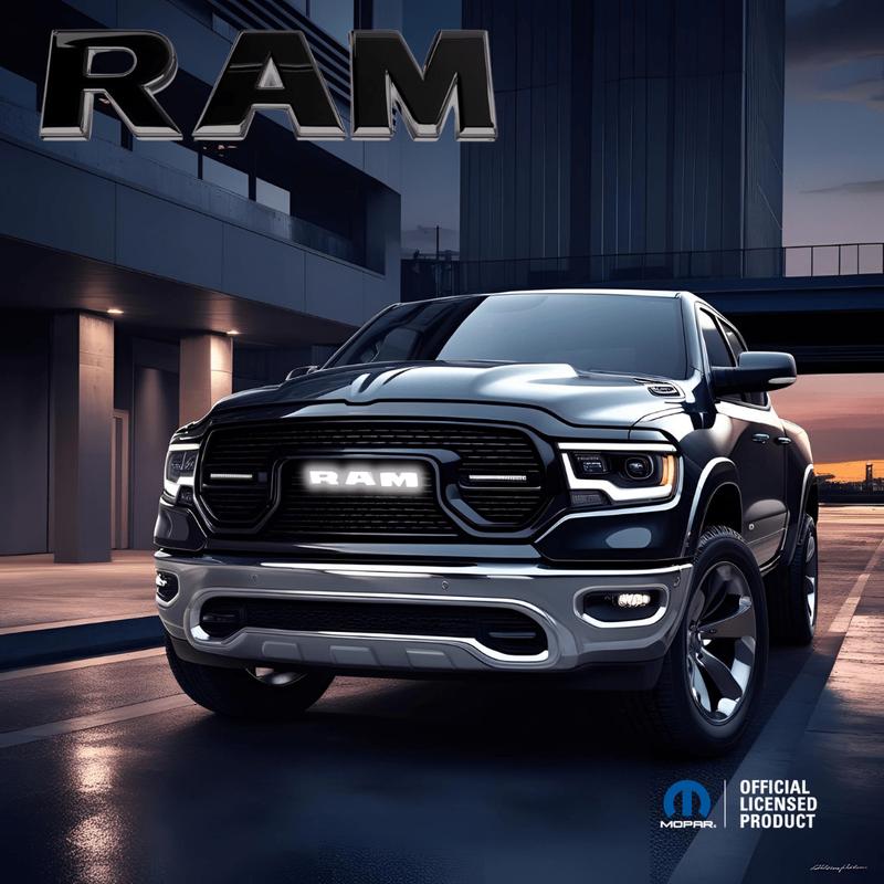 2019–2023 RAM 1500 Black Lighted Grille Emblem – White LED (Mopar Licensed)