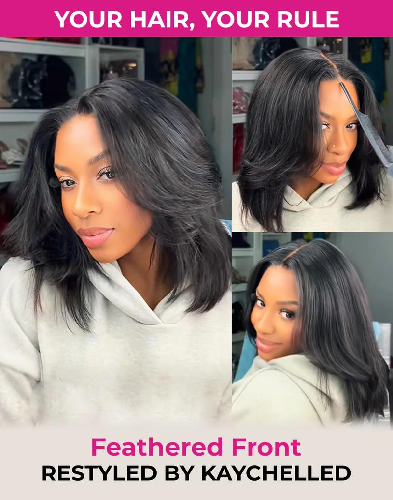 【Live Flashsale】ISEE HAIR Wear Go 9x6 Tpart Layered Cut Bob Yaki Straight Wig 250% Natural Black Deep Part Lace Glueless Wig #iseehairbeauty#TikTokShopHolidayHaul