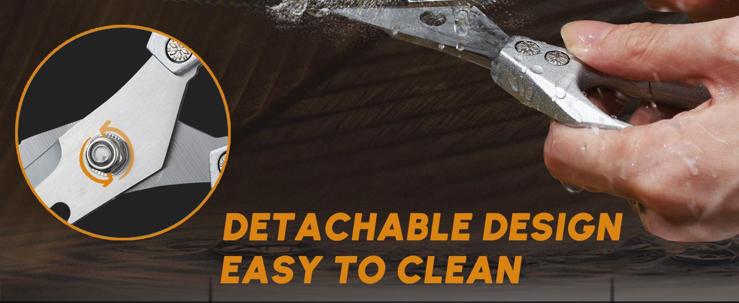 【February Faves】HUUSK Kitchen Scissors All Purpose -FallFreshness- Stainless Steel Kitchen Shears, Sharp Silver Meat Scissors, Dishwasher Safe,  Poultry Shears, Japanese Cooking Scissors for Food, Chicken Bones, and Turkey, Christmas  Gift!