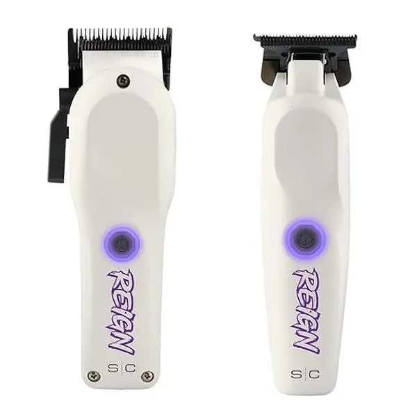 StyleCraft Pro Reign Clipper & Trimmer Bundle – EON Digital Brushless Motors, Black DLC & Diamond Cut Blades, USB-C Rechargeable, Professional Barber Cordless Haircutting & Detailing Kit