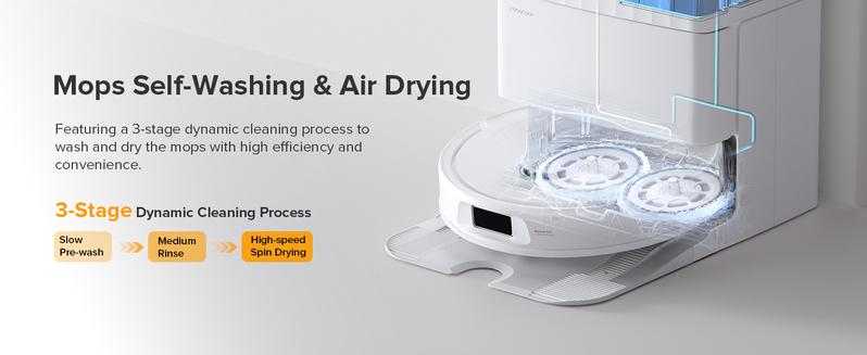 Roborock Qrevo Series Robot Vacuum and Mop (QV 35A), 8000Pa Suction, Anti-Tangle Brushes, Smart Obstacle Avoidance, Auto Mop Washing, All-in-One Dock, 200RPM Spinning Mops #GiftedInLove