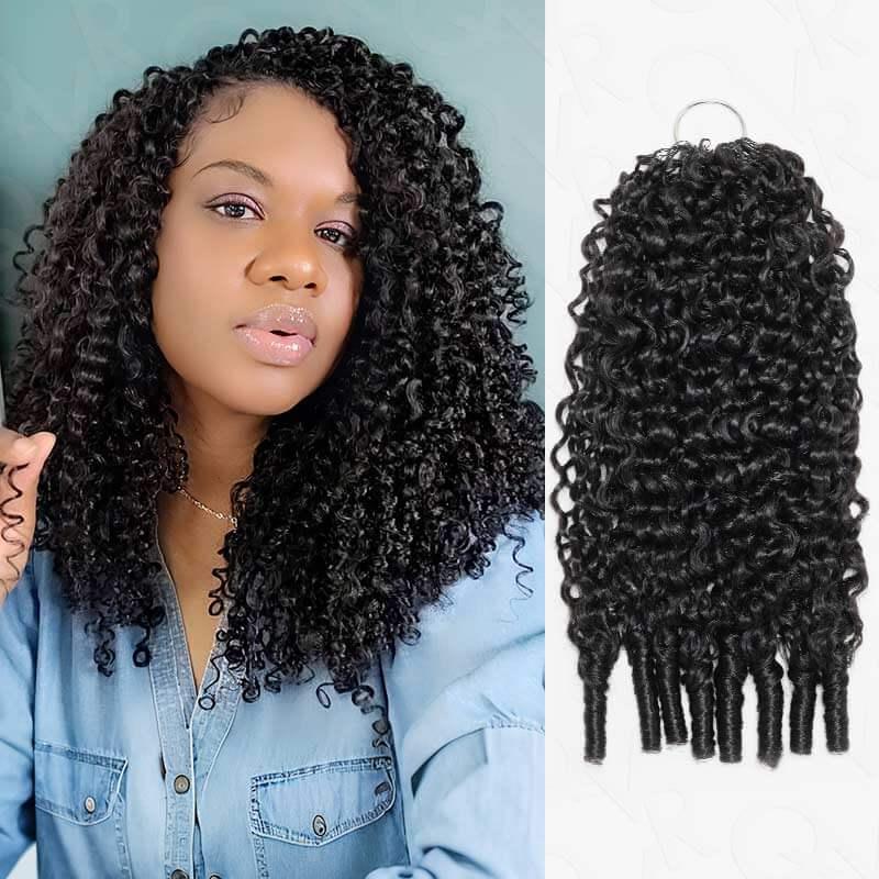 QVR  #P4/27 Burmese Curly Feather Crochet Hair Highlight Seamless  Machine Made Human Hair Miracle Knots Boho Braids