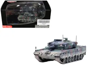 Leopard 2A4 Main Battle Tank with Snorkel "3-Tone Camouflage" Ukrainian Army "Armor Premium" 1/72 Diecast Model by Panzerkampf