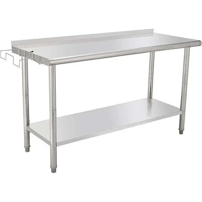 TrailBlaze Stainless Steel Work Table, 60" x 24" with Adjustable Undershelf, NSF Commercial Stainless Steel Prep Table, for Kitchen/Restaurant