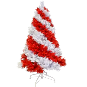 Candy Cane 4 Foot Red and White Swirl Artificial Christmas Tree with PVC Needles, Hinged Metal Structure, Includes Retail Packaging Box