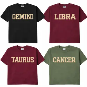 Full 12 Zodiac Tshirt Collection – Astrology Sign Crewneck for Men and Women, Cozy Horoscope Pullover with Bold College Letter Design, Perfect Gift for Zodiac Lovers