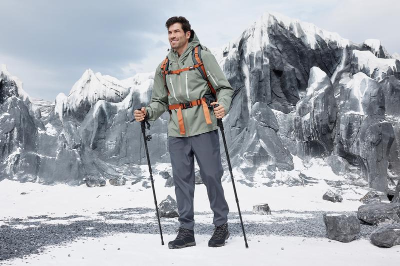 Fittington Mens Wide Snow Boots Wolfwalk V3 Slip-Resistant Winter Boots with Durable TPR Sole & Cozy Fleece Warmth for Outdoor Hiking