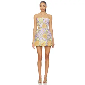 Bronx and Banco Amalfi Pailette Liv Strapless Mini Dress in Lilac Multi