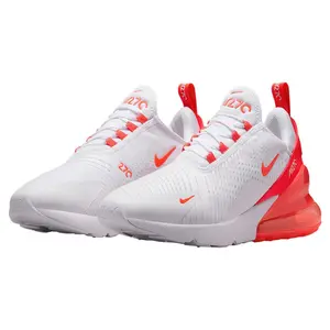 Nike Air Max 270 White Bright Crimson White (Women's) HJ3222-102 New Sports Shoes Sneaker