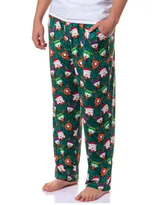 South Park Pajama Pants Men's Santa Cartman and Reindeer Kyle Kenny Stan Christmas Sleep Lounge Bottoms For Adults