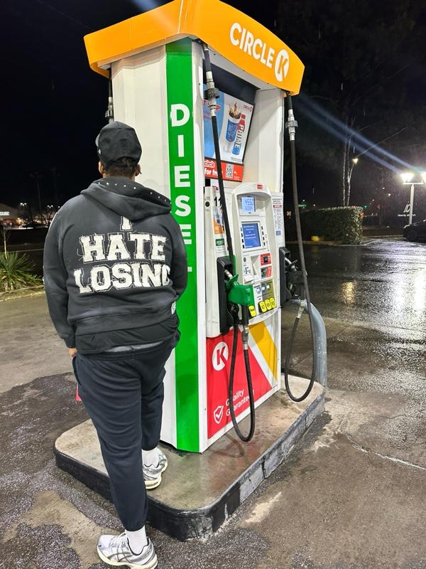 “I Hate Losing” Blue Rhinestone Hoodie