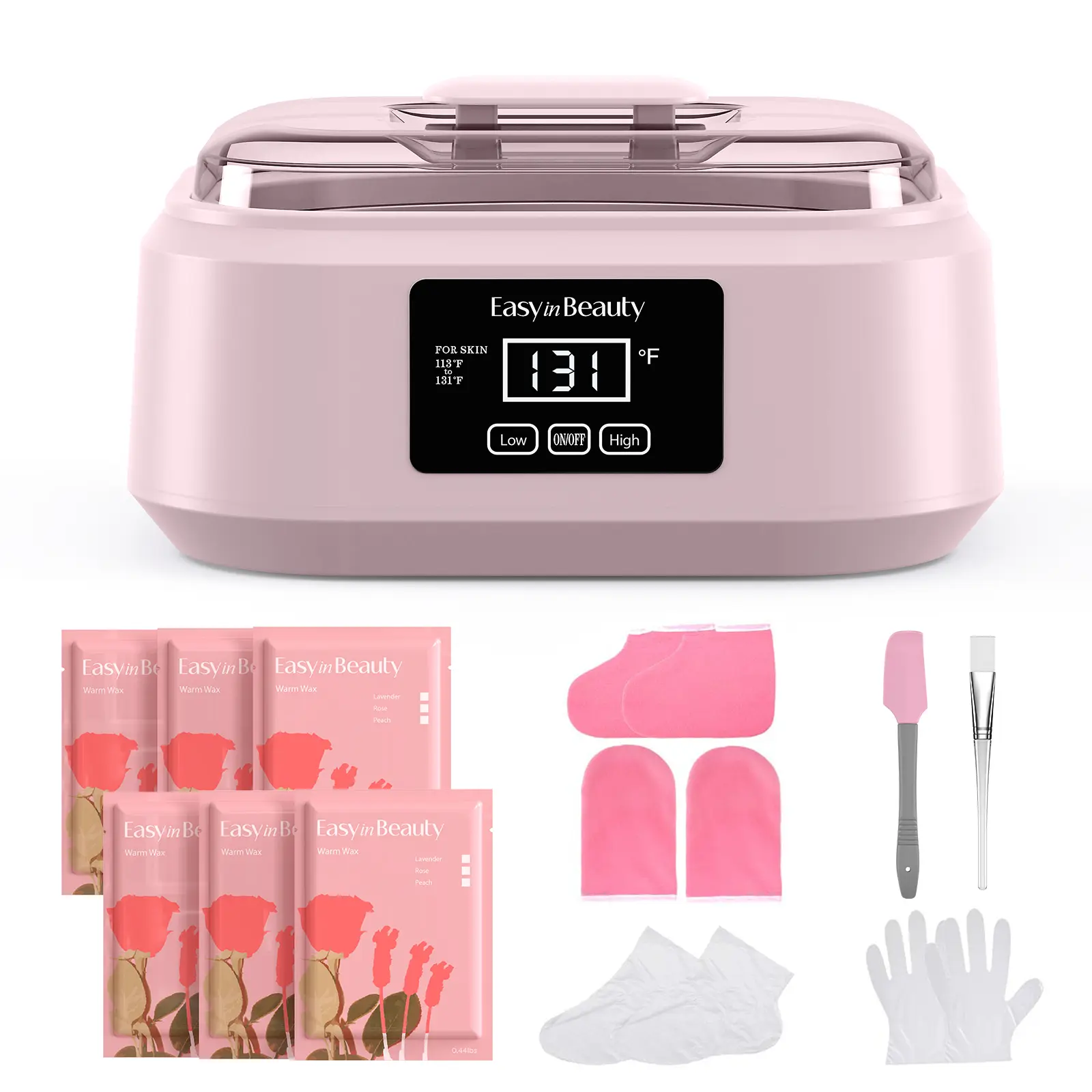 EasyinBeauty 3000ml Digital Cosmetic Body Care Paraffin Wax Machine Kit - Touch Screen Wax Bath for Hands, Ft, Elbows, Ankles, 6 Packs, Dry Skin Moisturizing Spa Treatment